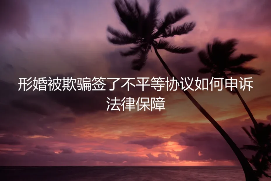 形婚签下不平等协议:如何识别陷阱并寻求法律救济