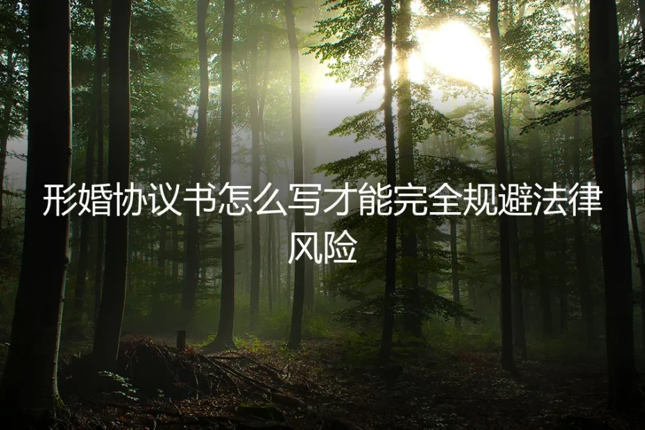 形婚协议书怎么写才能完全规避法律风险?保姆级避坑指南