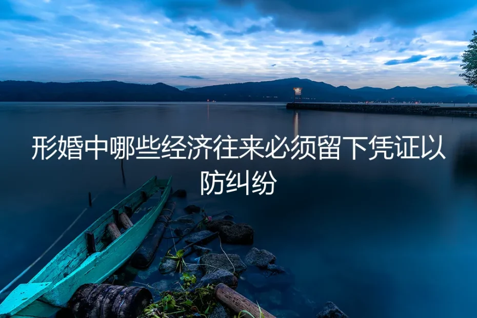 形婚经济往来凭证全指南:哪些记录必须留,如何留才能防纠纷
