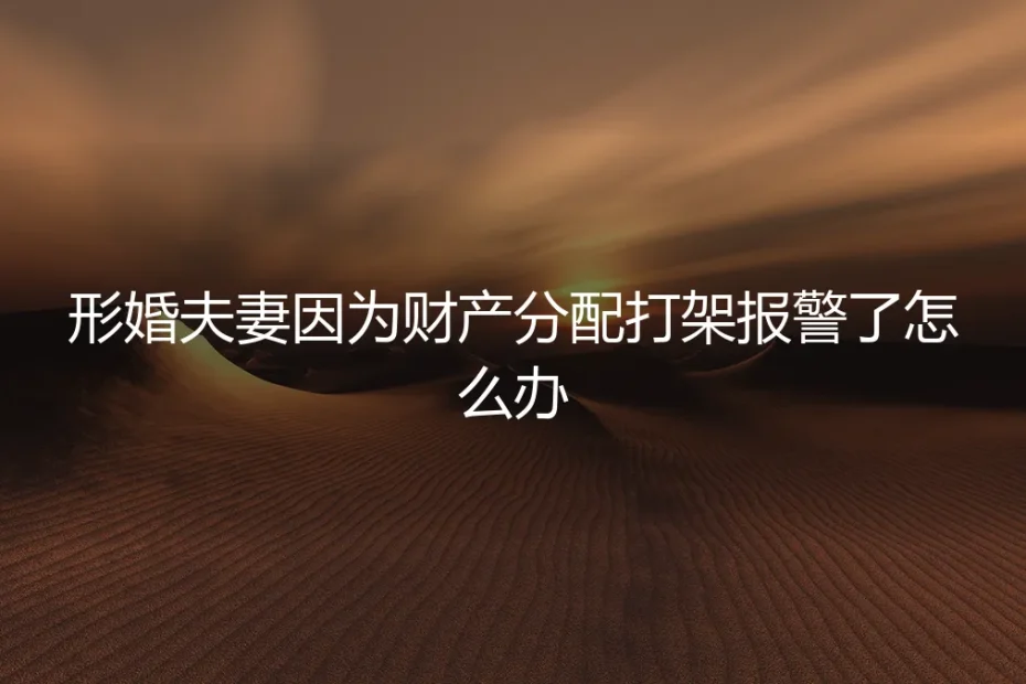 形婚夫妻因财产分配起冲突甚至报警,如何化解危机与规避风险?