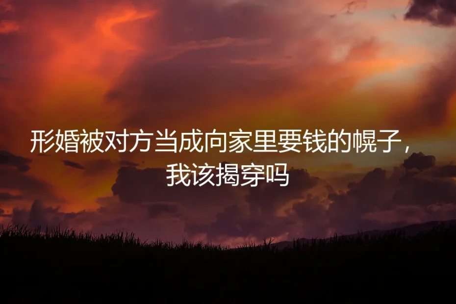 形婚幌子下的金钱博弈:当协议关系沦为“提款机”,我该何去何从?