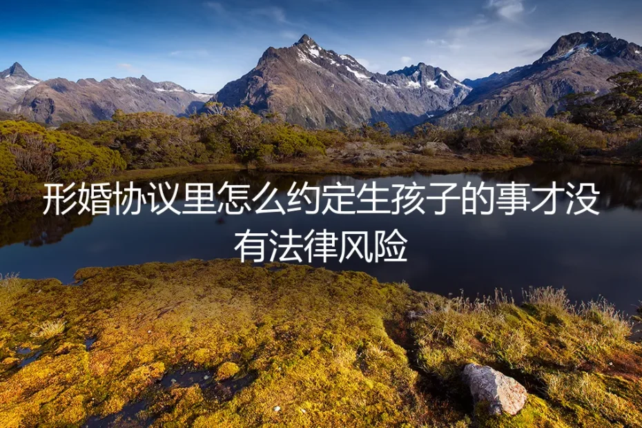 形婚协议中关于生育约定的法律风险规避:保姆级实操指南