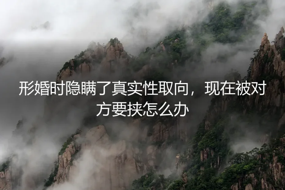 形婚隐瞒真实性取向遭要挟:法律风险与破局策略全解析