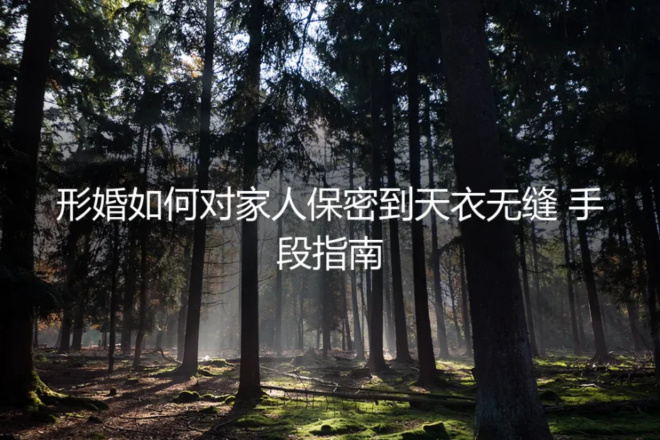 形婚如何对家人保密到天衣无缝：一份终极手段与实操指南