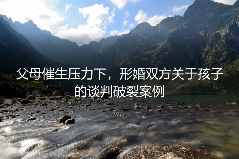 当“合作育儿”谈崩:一场因催生压力而破裂的形婚谈判实录
