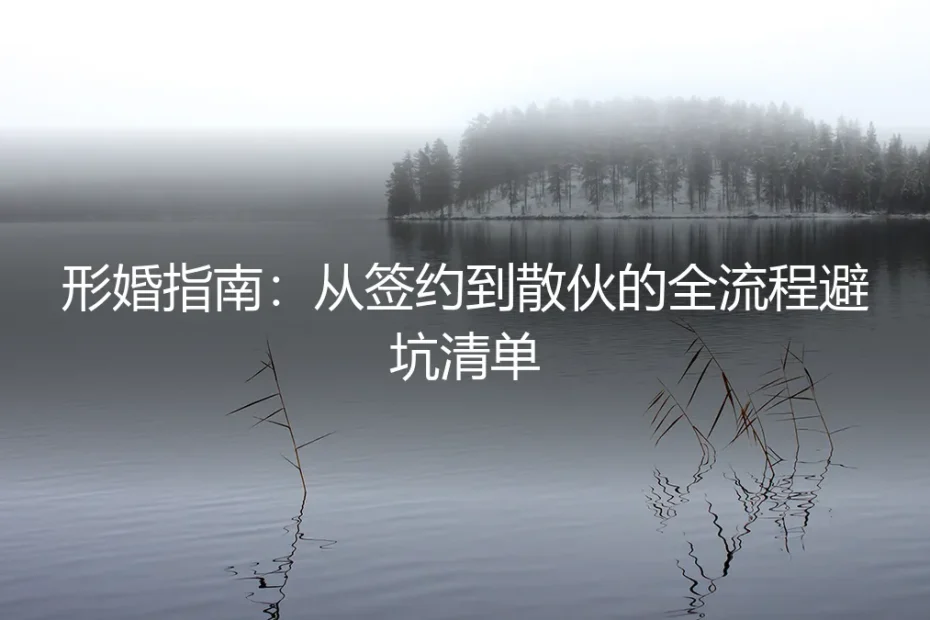 形婚指南：从签约到散伙的全流程避坑清单