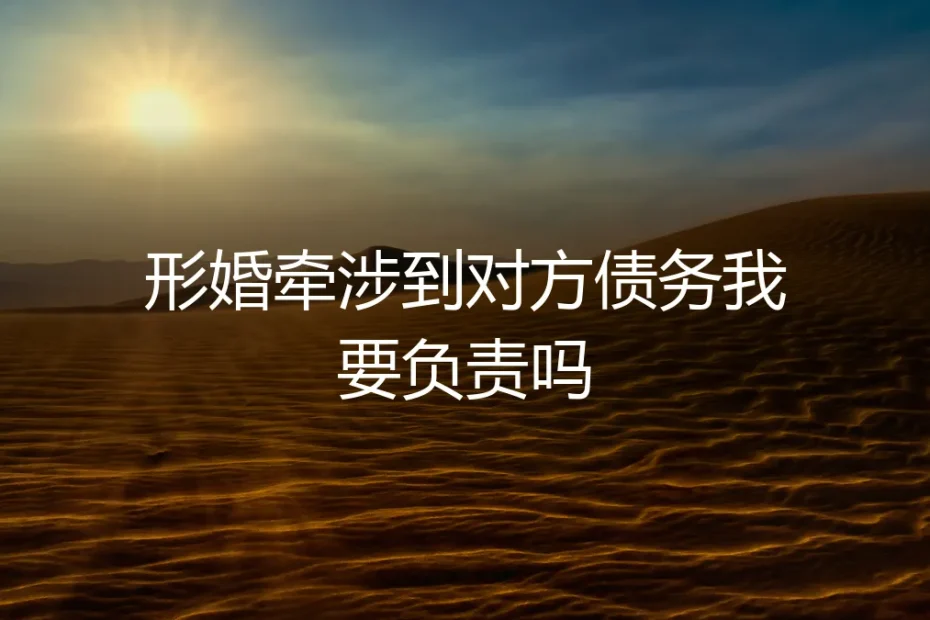 形婚中,我需要为对方的债务负责吗?深度解析法律风险与应对策略