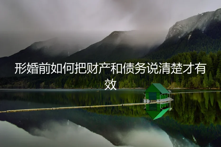 形婚避坑指南：如何将财产与债务说清，避免人财两空