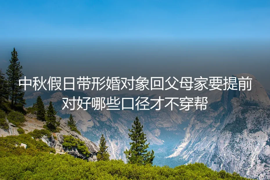 形婚中秋返乡见家长FAQ：提前对齐哪些口径才不会穿帮？