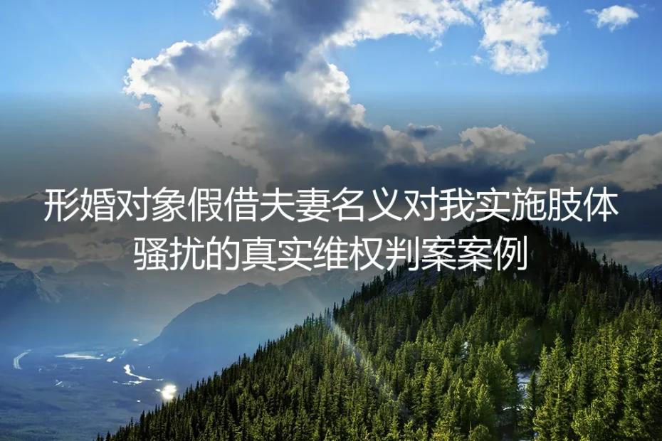 形婚遭假借夫妻名义肢体骚扰？看胜诉判例里的维权路径与自保方案