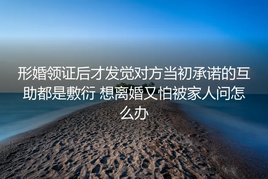 形婚领证后发觉互助承诺全是敷衍、想离婚怕家人追问？高频问题答疑