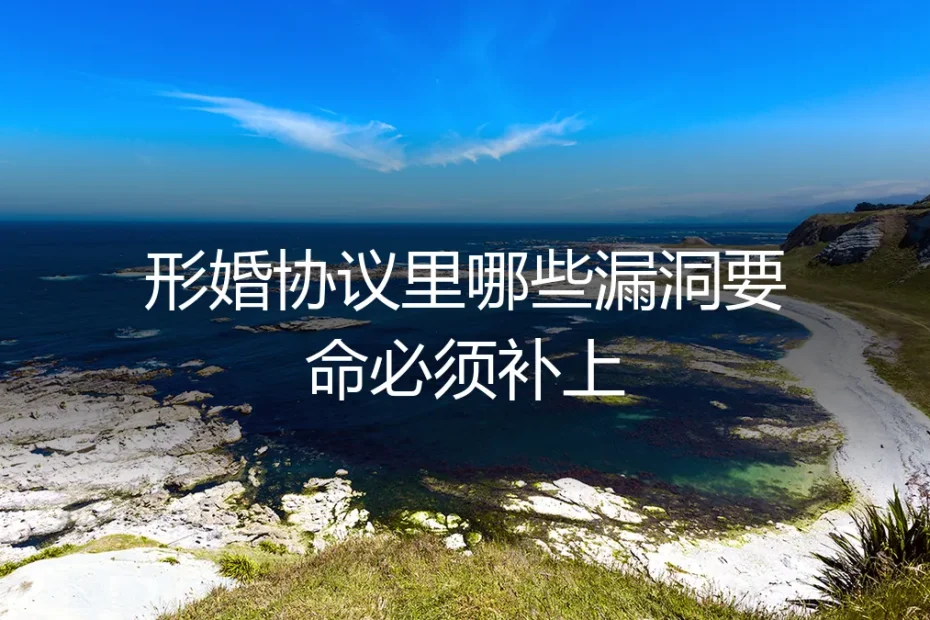 形婚避雷指南：协议里这5个致命漏洞不补，后患无穷！