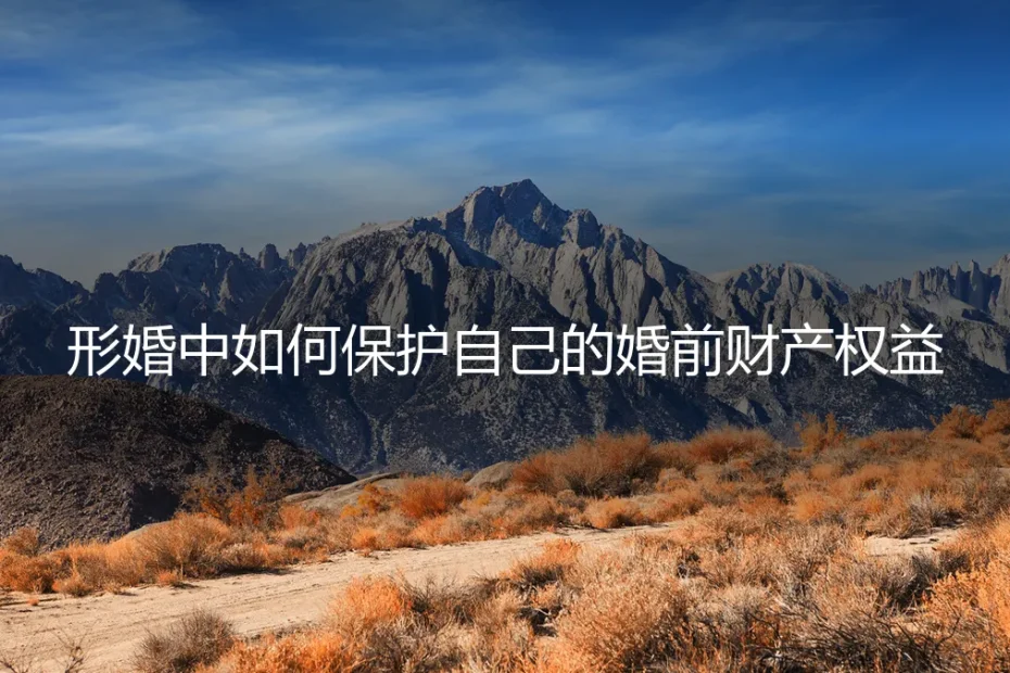 形婚避坑指南：如何严密规划，保护婚前财产权益？