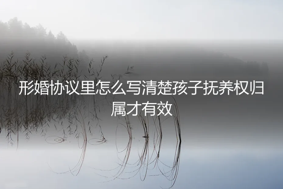 形婚协议保姆级实操指南：如何白纸黑字写清孩子抚养权，避免人财两空
