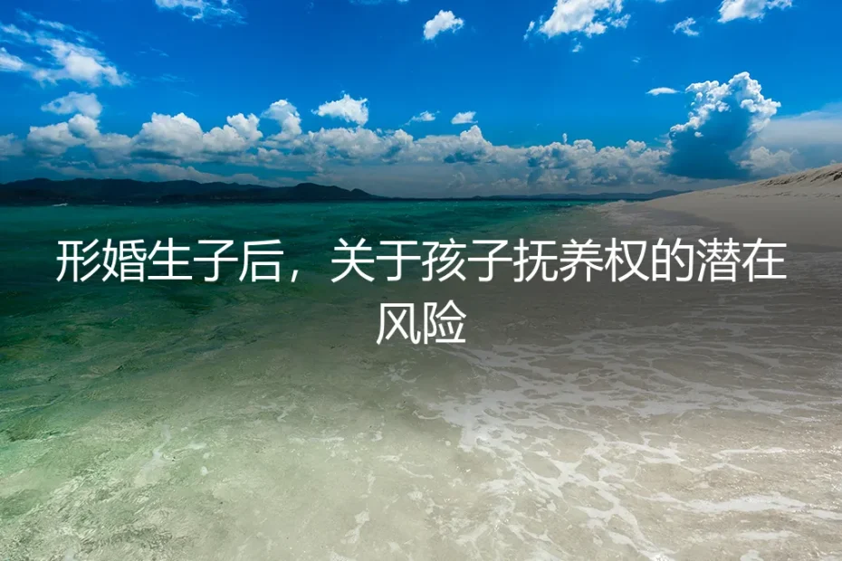 形婚生子抚养权潜在风险与避坑:保姆级实操指南