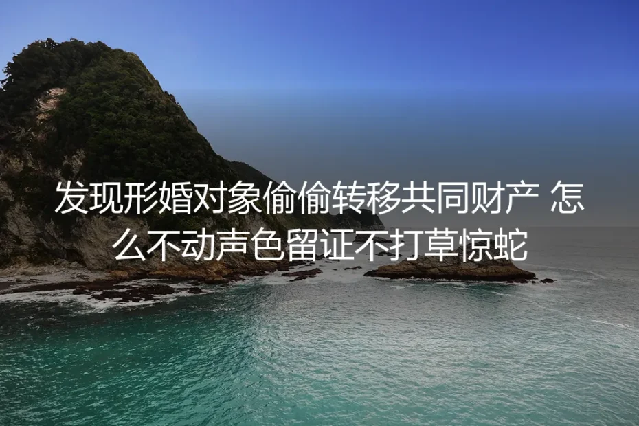 发现形婚对象偷偷转移共同财产？不动声色留证深度答疑