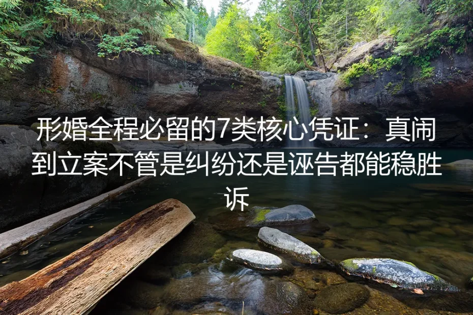 形婚全程必留7类核心凭证实操指南:遇纠纷、诬告立案也能稳胜诉