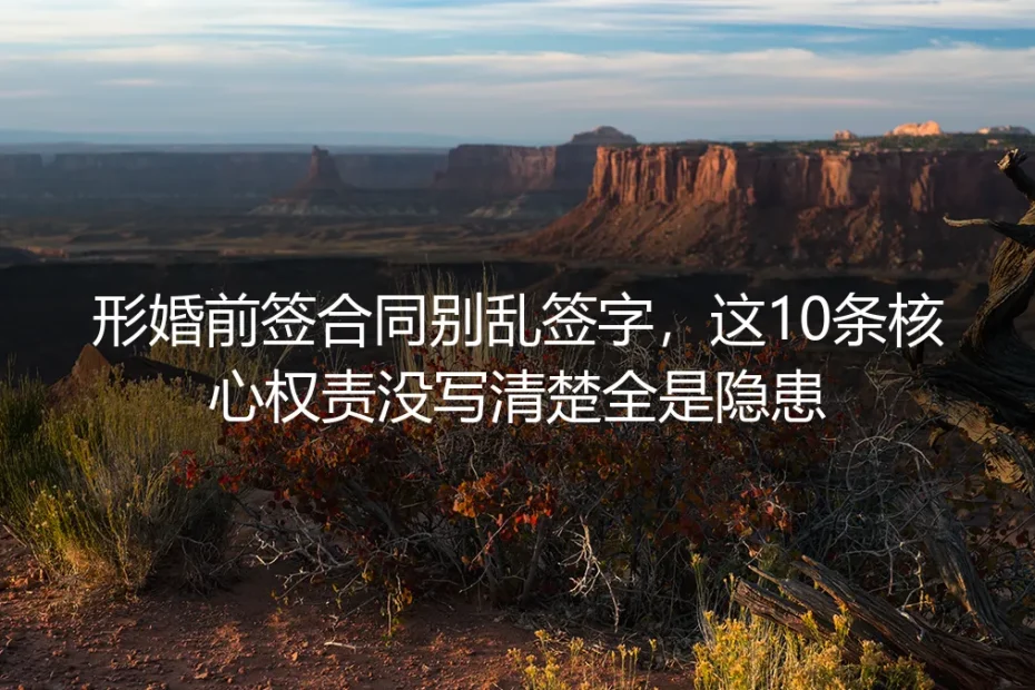 形婚签合同别乱签字:必须写清的10条核心权责,漏一条全是隐患