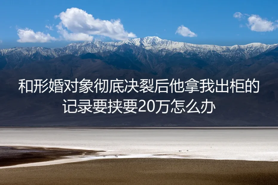 形婚决裂遭出柜记录要挟索20万？真实案例拆解破局路径与防控要点