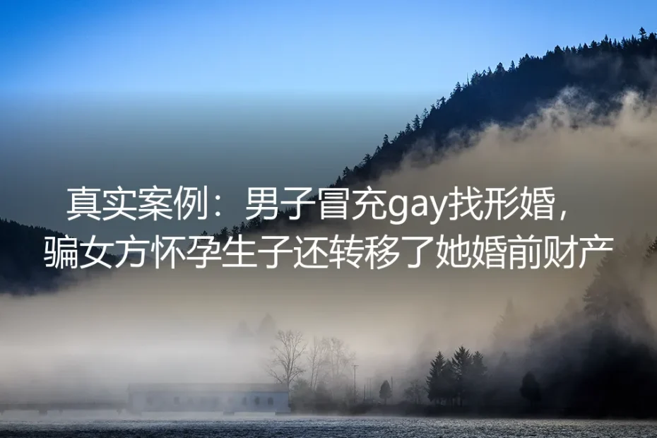真实案例剖析：冒充Gay骗形婚的陷阱，从怀孕生子到转移婚前财产的全链条警示