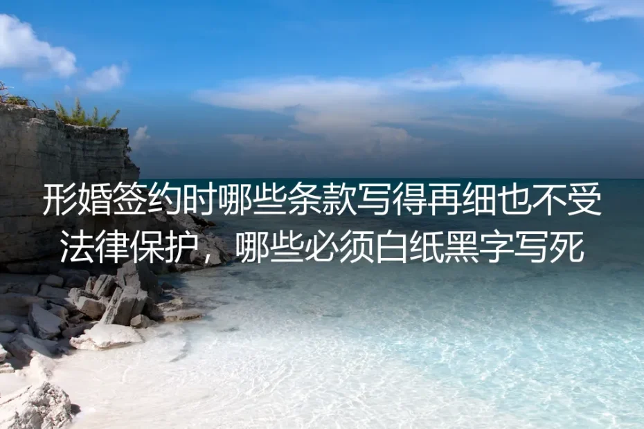 形婚签约保姆级指南：哪些条款写再细也不受法律保护，哪些必须白纸黑字写死