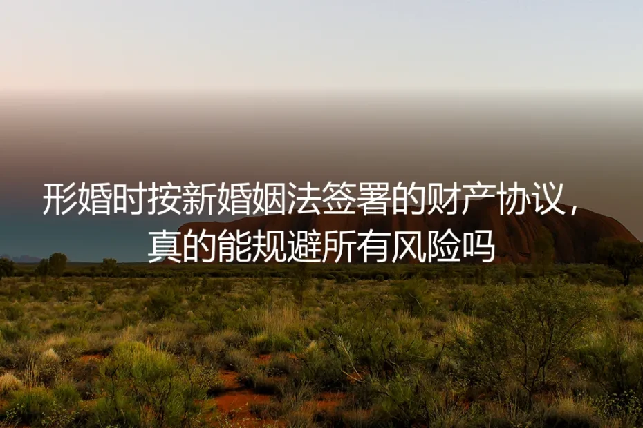 形婚财产协议避坑FAQ：按民法典签署的协议，真能规避所有风险吗