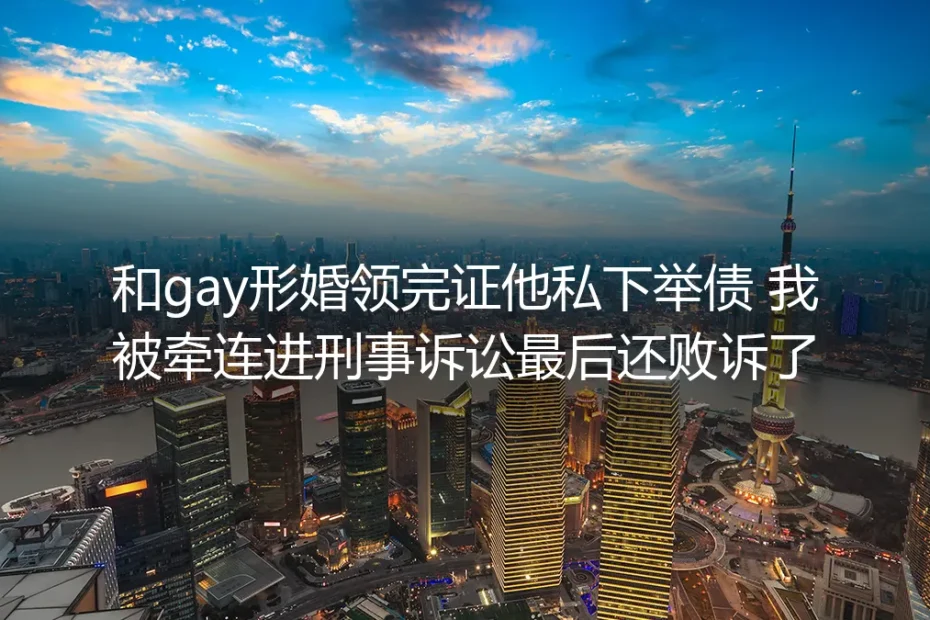 和gay形婚领证后被私下举债牵连败诉：形婚必须筑牢的风险防线