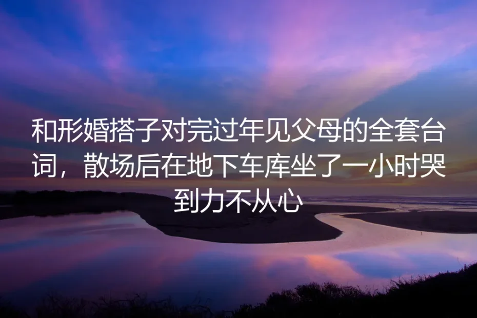 和形婚搭子对完过年见父母的全套台词，我在地下车库哭到力不从心