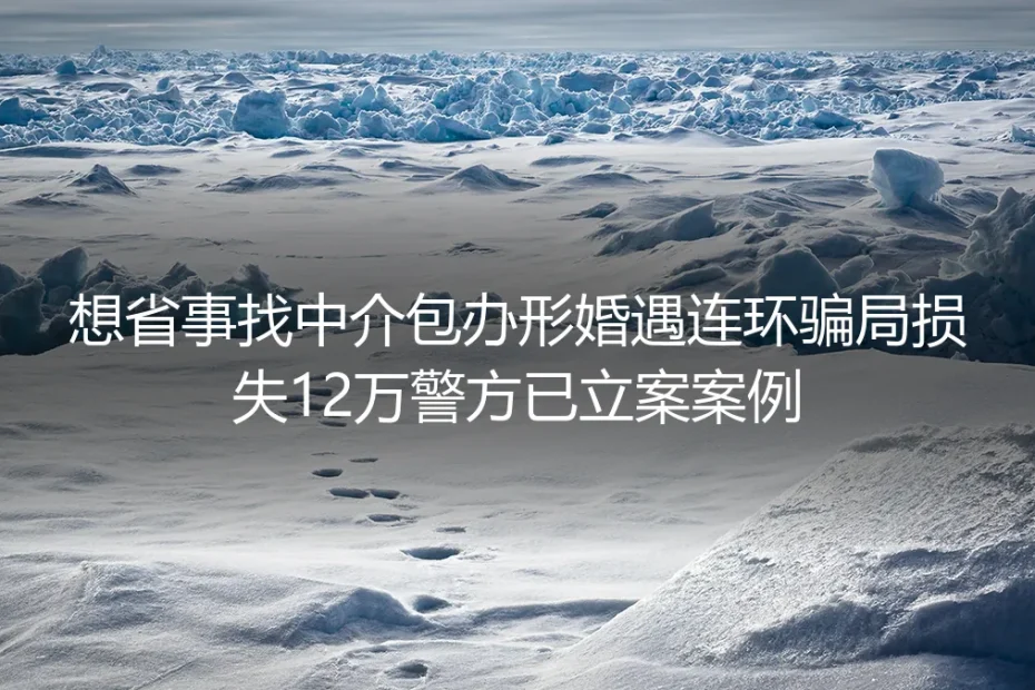 找中介包办形婚损失12万已立案：图省事的捷径为何成了连环骗局