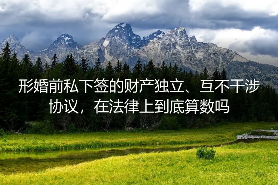 形婚实操避坑指南：私下签的财产独立、互不干涉协议，法律上到底算数吗？