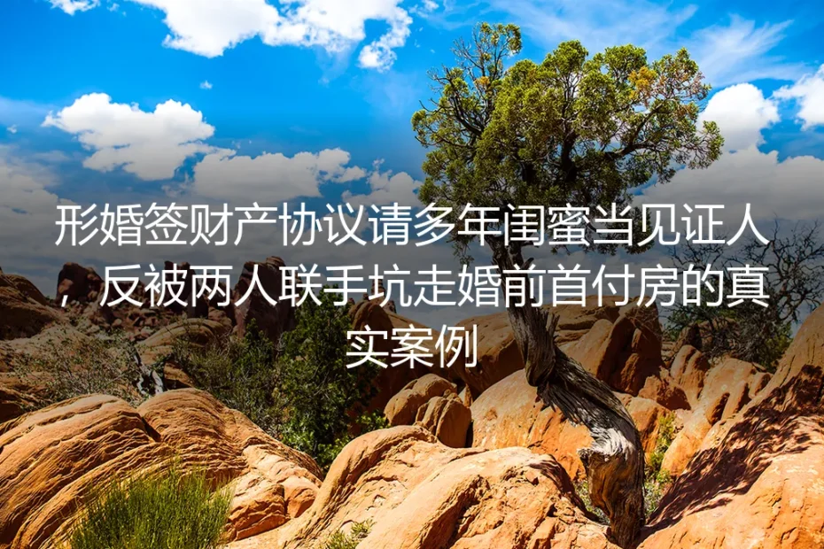 找闺蜜当形婚财产协议见证人反失首付房：藏在熟人关系里的形婚暗坑