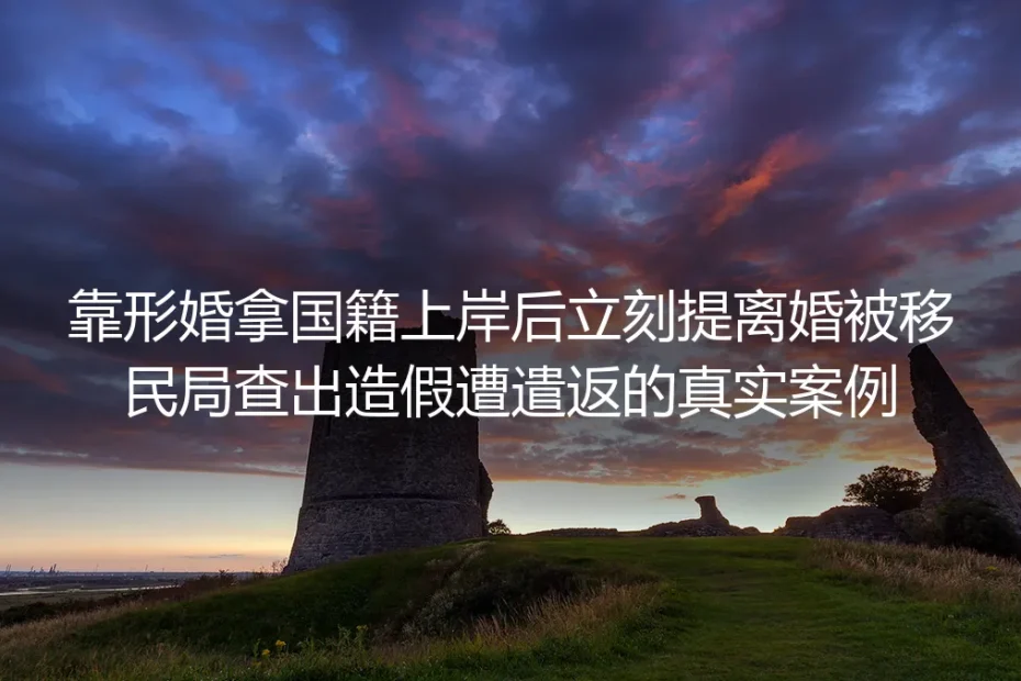 形婚骗国籍上岸3个月提离婚遭遣返：跨境形婚的红线到底在哪？
