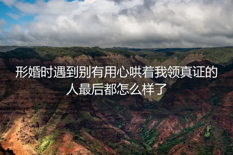 形婚时被哄着领真证的人最后怎么样了？踩坑者的真实经历给所有人提了醒