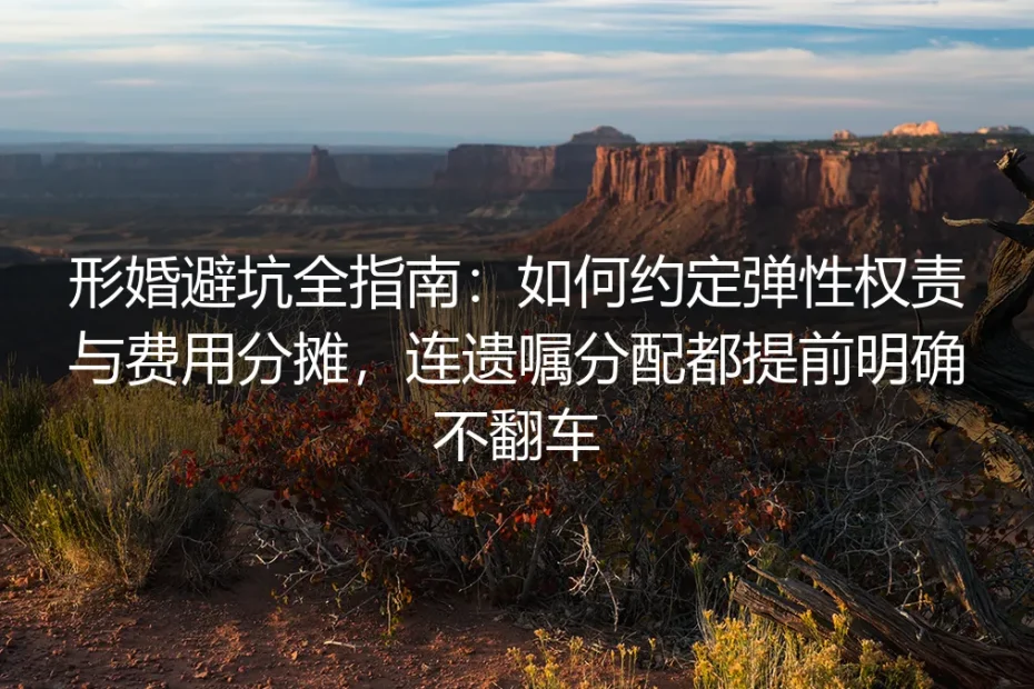 形婚避坑全指南：如何约定弹性权责与费用分摊，连遗嘱分配都提前明确不翻车