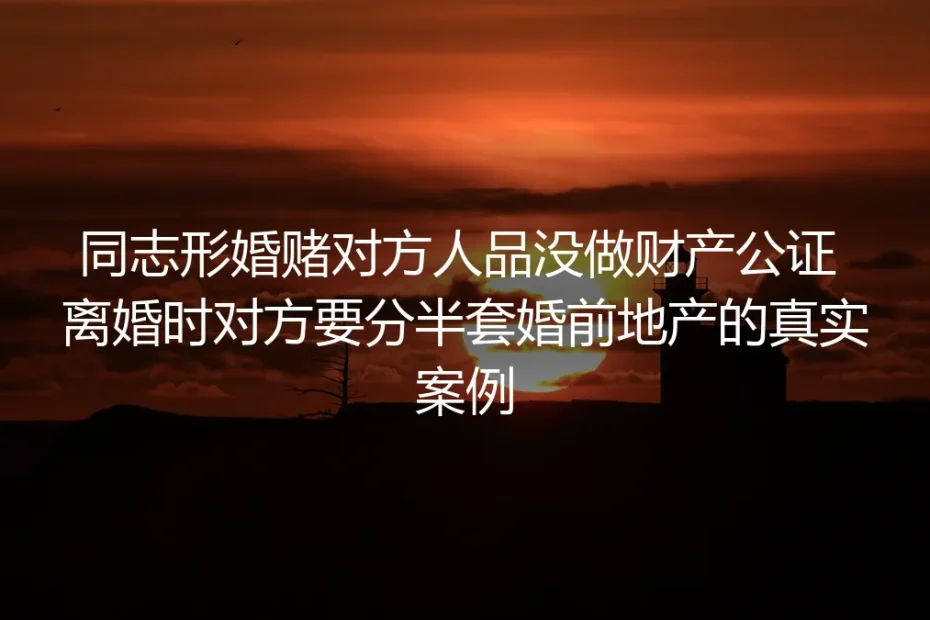 形婚赌人品未做财产公证:离婚时被索要半套婚前房产的真实警示