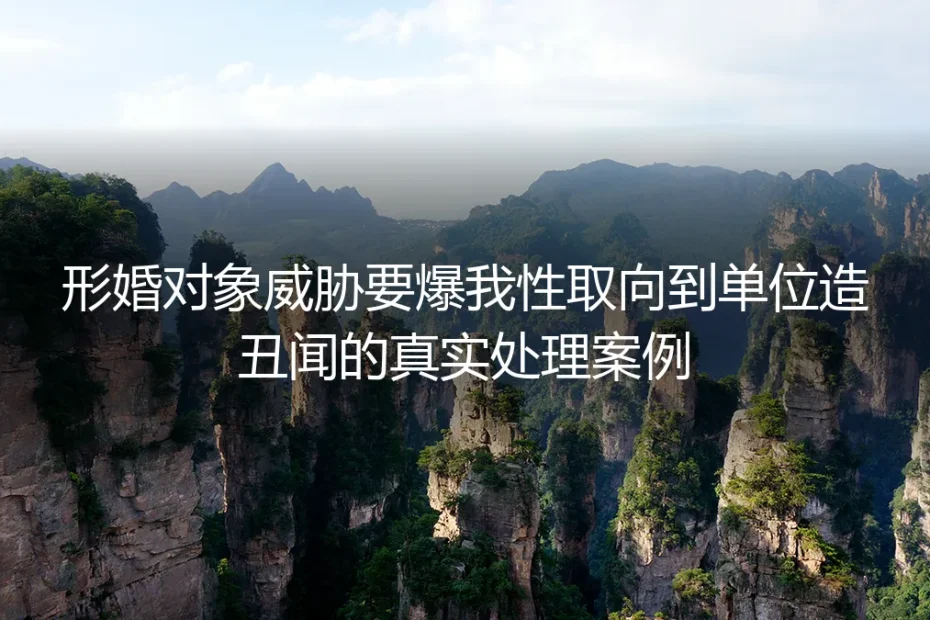 形婚对象威胁曝光性取向到单位造丑闻？真实处理案例全拆解
