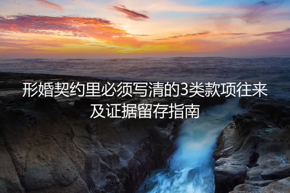 形婚实操避坑指南：契约里必须写清的3类款项往来及证据留存全攻略