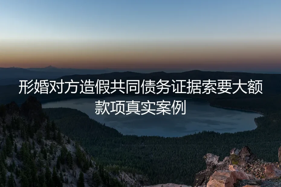 形婚遇对方伪造共同债务索款32万：真实胜诉案例拆解避坑指南