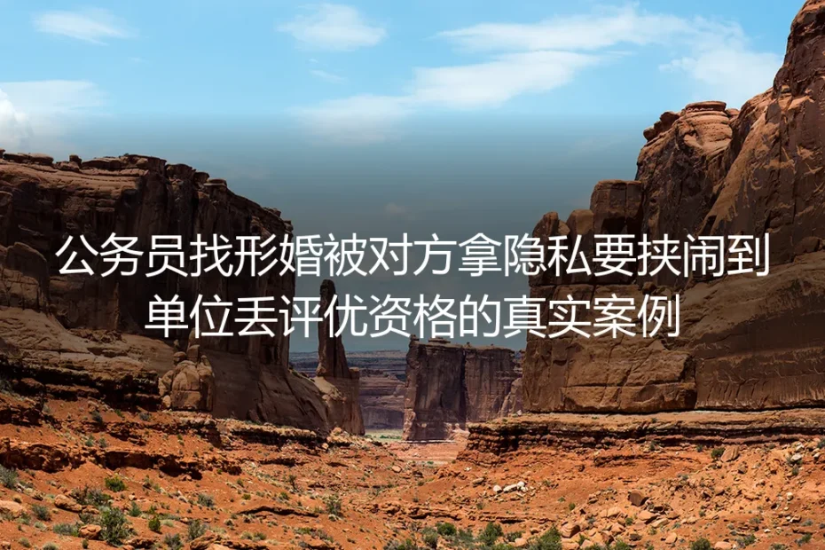 公务员形婚遭隐私要挟丢评优：32岁体制内男生的踩坑实录与避坑指南