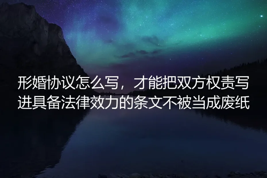 形婚协议保姆级实操指南：怎么写才具备法律效力，绝不变成废纸