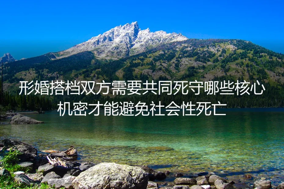 形婚防社死保姆级指南：搭档双方需共同死守的核心机密与规则