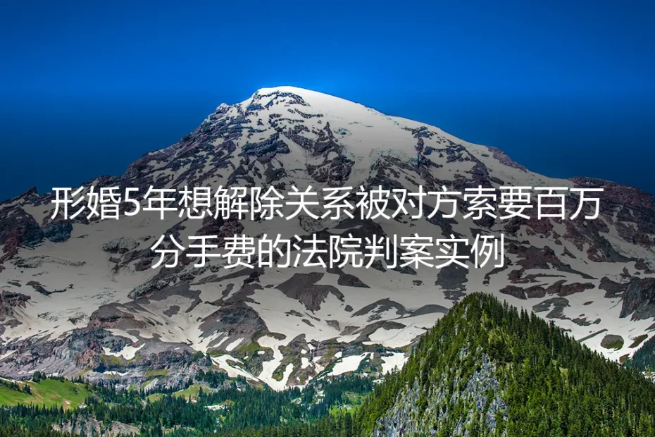形婚5年被索百万分手费:从法院真实判例看穿形婚的风险与避坑路径