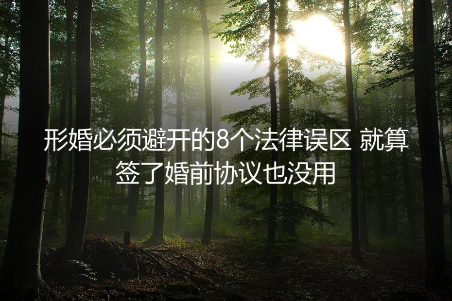 形婚保姆级避坑指南：8个就算签了婚前协议也没用的法律误区
