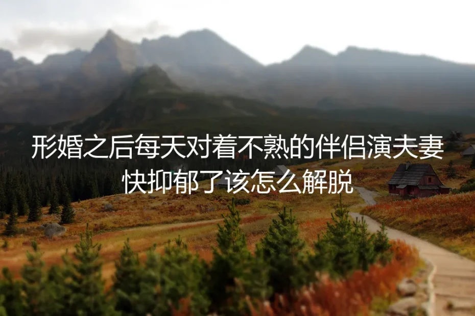 形婚高频答疑：对着不熟的伴侣演夫妻快抑郁，该如何体面解脱？