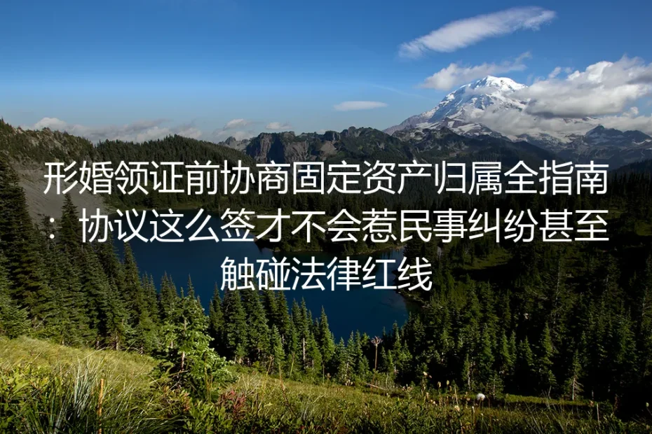 形婚领证前协商固定资产归属全指南：协议这么签才不会惹民事纠纷甚至触碰法律红线