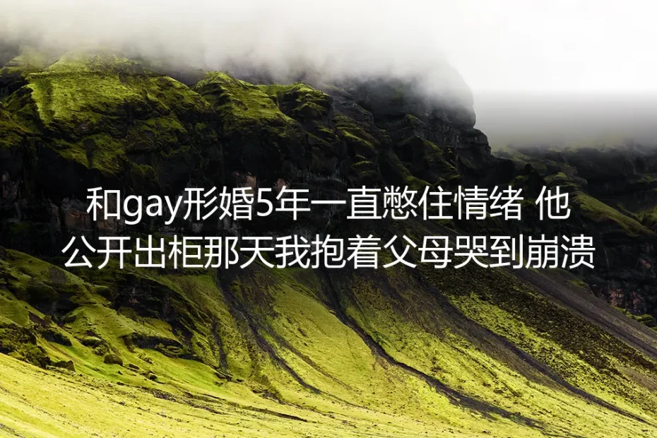形婚第五年他公开出柜那天，我抱着父母哭到崩溃