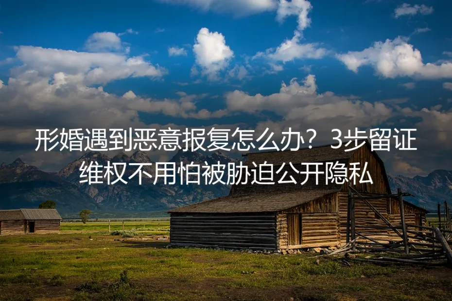 形婚遇恶意报复怎么办？保姆级实操指南：3步留证维权无惧隐私胁迫