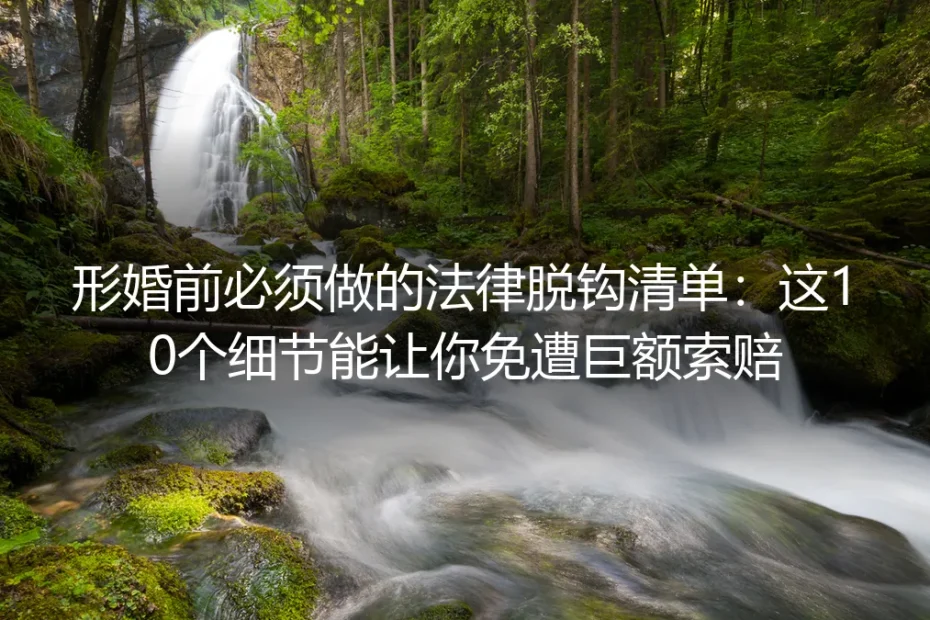 形婚前必须做的法律脱钩清单:这10个细节能让你免遭巨额索赔