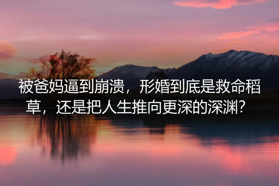 被爸妈逼到崩溃后,我选择形婚:那不是救命稻草,而是一面镜子