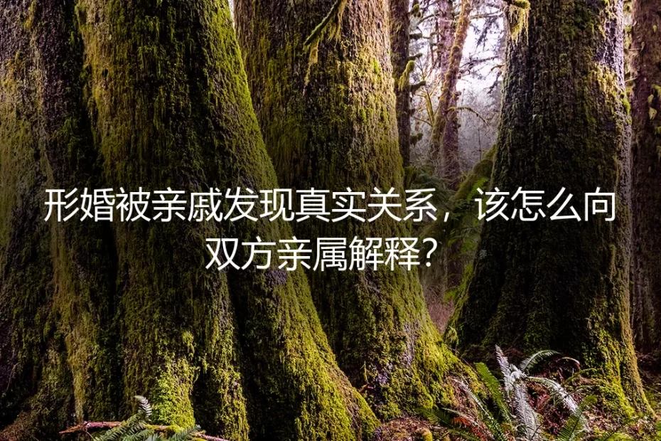 形婚被亲戚发现真实关系，该怎么向双方亲属解释？